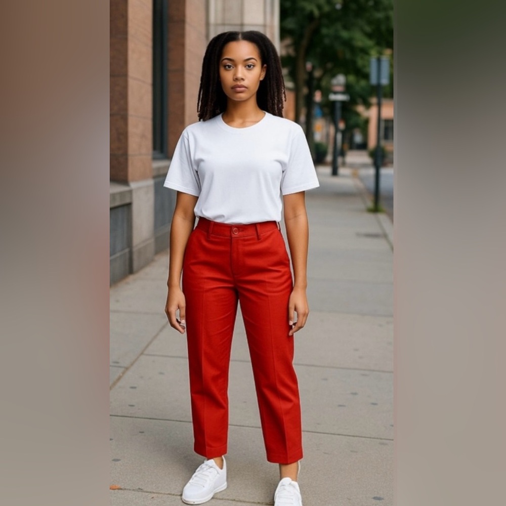 NWT Focus Red Cropped Pants